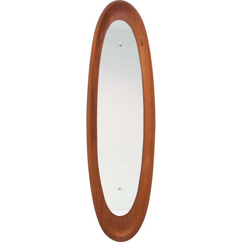 Mid-Century Italian Curved Teak Mirror - 1950s