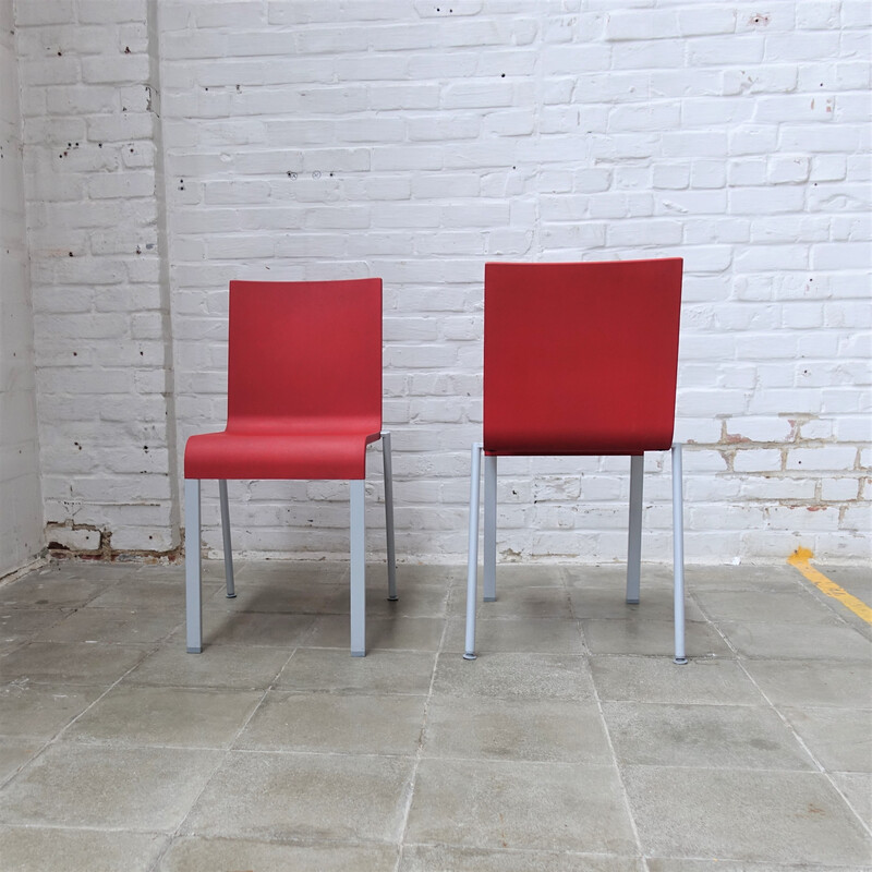 Ensemble de 3 chaises vintage par Van Severen pour Vitra