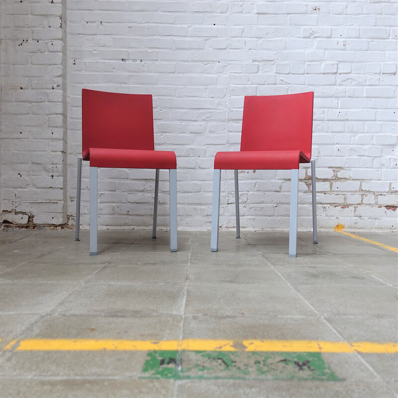 Set of 3 vintage chairs by Van Severen for Vitra