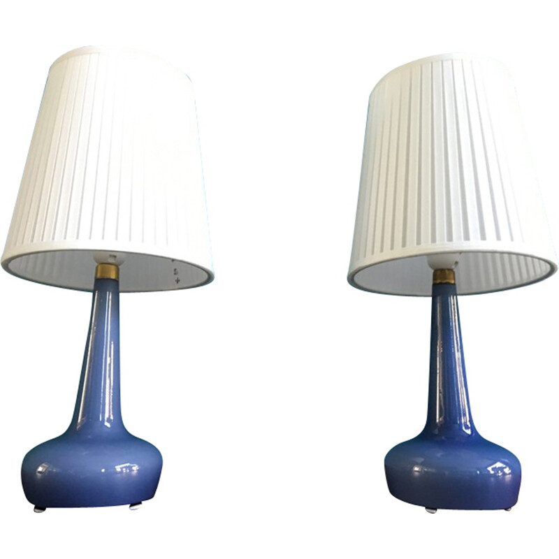 Paire de lampes de table danoises Modèle 311 par Esben Klint pour Holmegaard - 1950