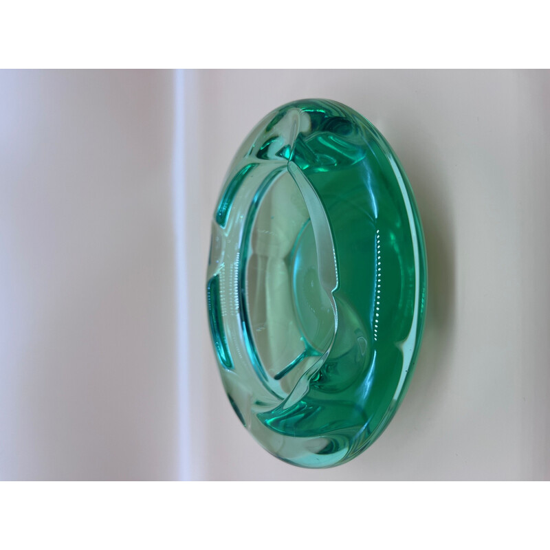Vintage green Daum crystal ashtray, 1950