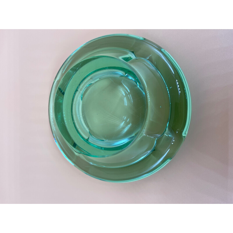 Cinzeiro de cristal Daum verde Vintage, 1950