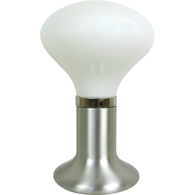 White glass table lamp - 1970s