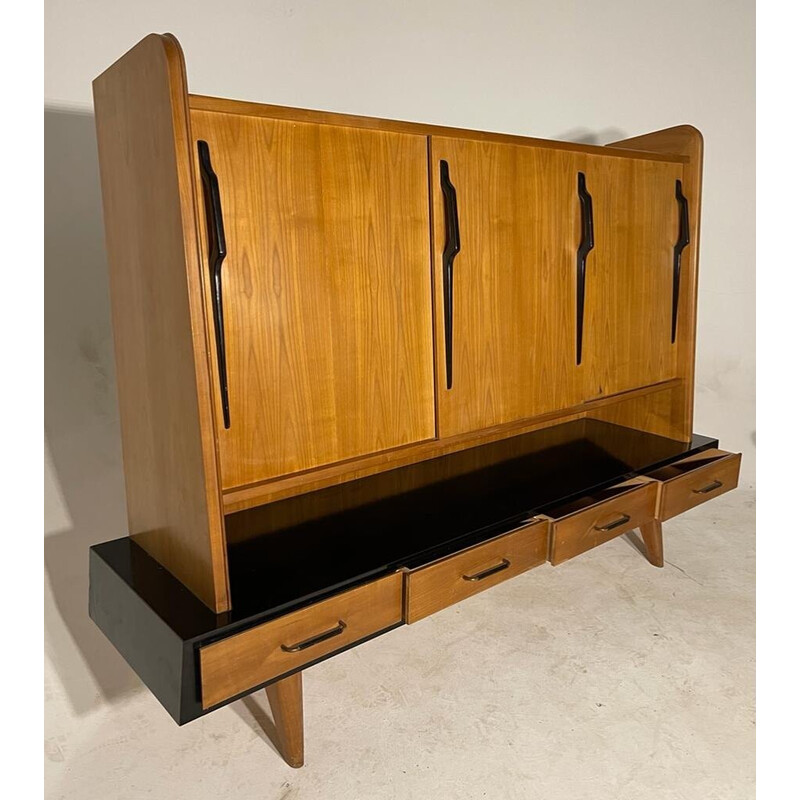 Vintage highboard in light oakwood by Gerard Guermonprez, 1950