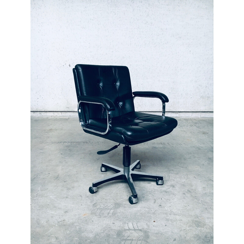 Fauteuil de bureau vintage en cuir, Italie 1988