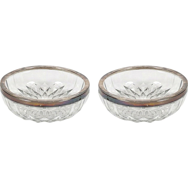 Pair of belgian glass bowls - 1950s