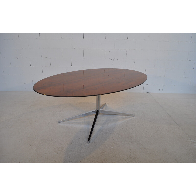 Oval dining table in rosewood, Florence KNOLL - 1970s