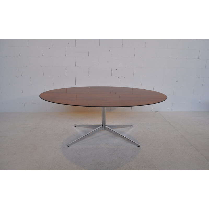 Oval dining table in rosewood, Florence KNOLL - 1970s