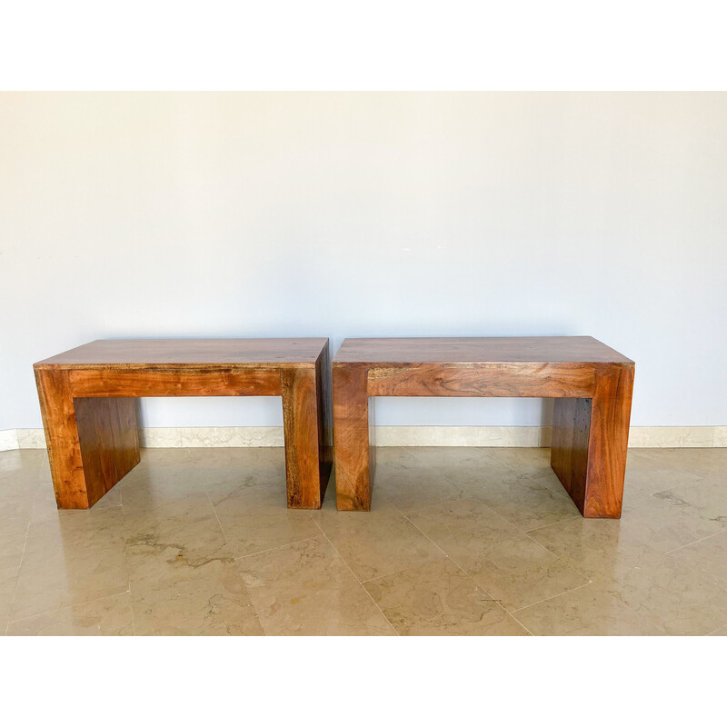 Vintage solid teak wood dining set, Italy 1970