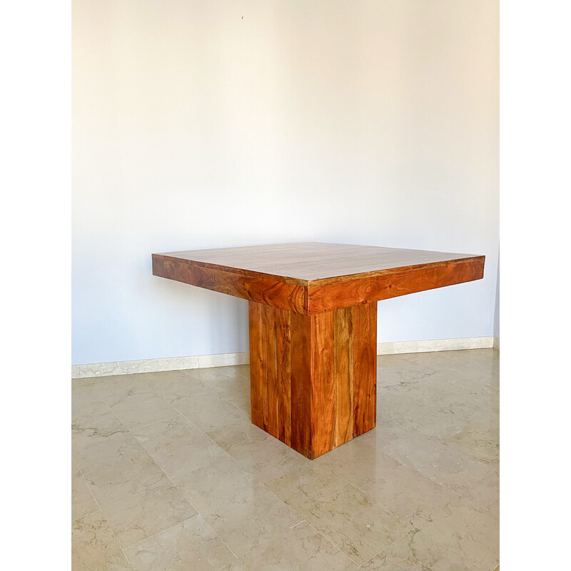 Juego de comedor vintage de madera maciza de teca, Italia 1970