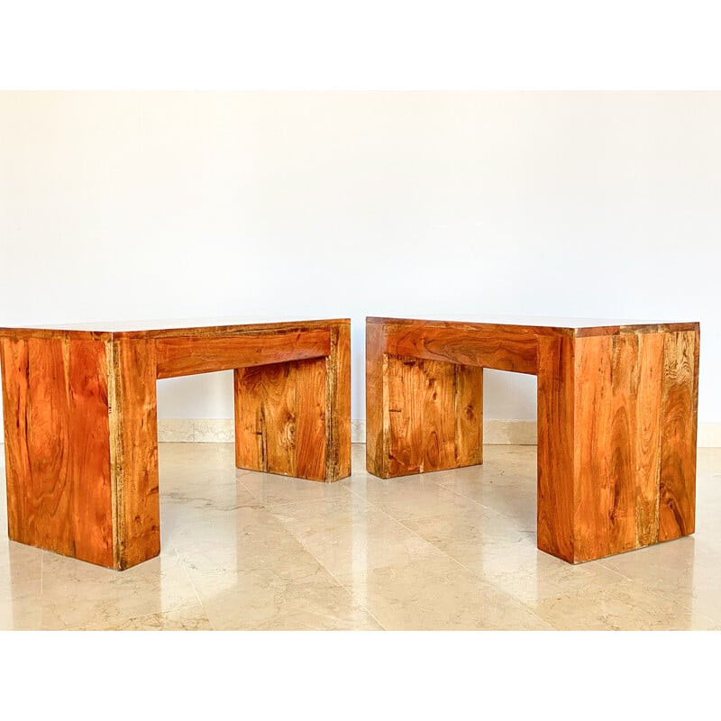 Vintage solid teak wood dining set, Italy 1970