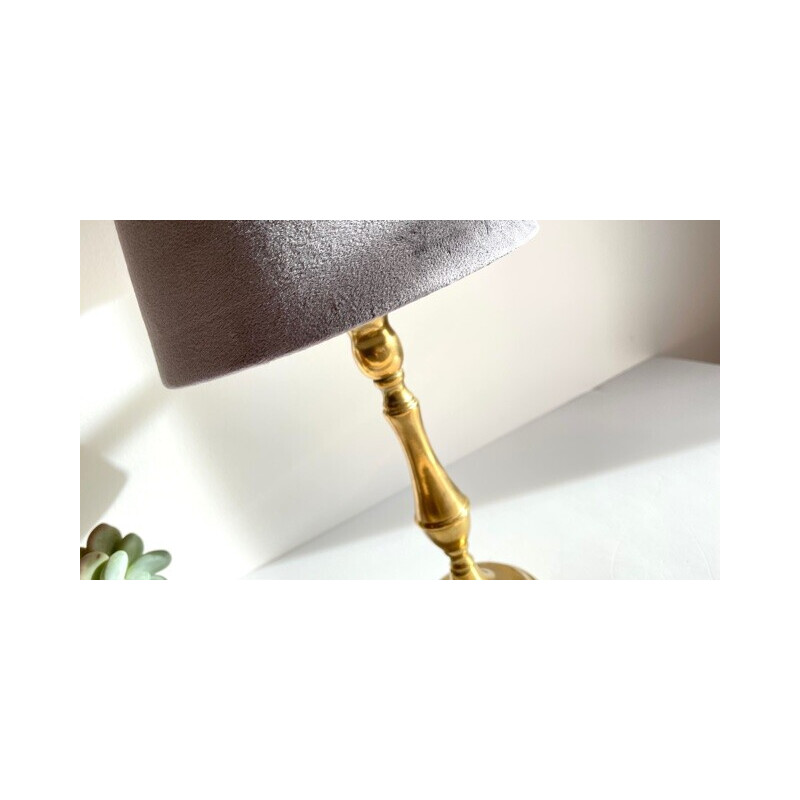 Vintage lamp in solid brass and velvet