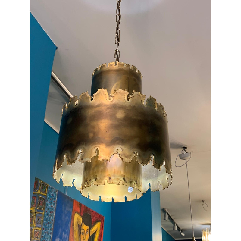 Vintage pendant lamp model 6407 in brass by Svend Aage Holm Sorensen