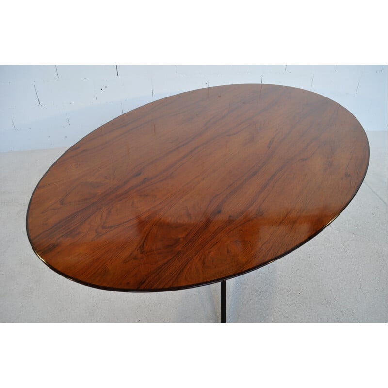 Oval dining table in rosewood, Florence KNOLL - 1970s