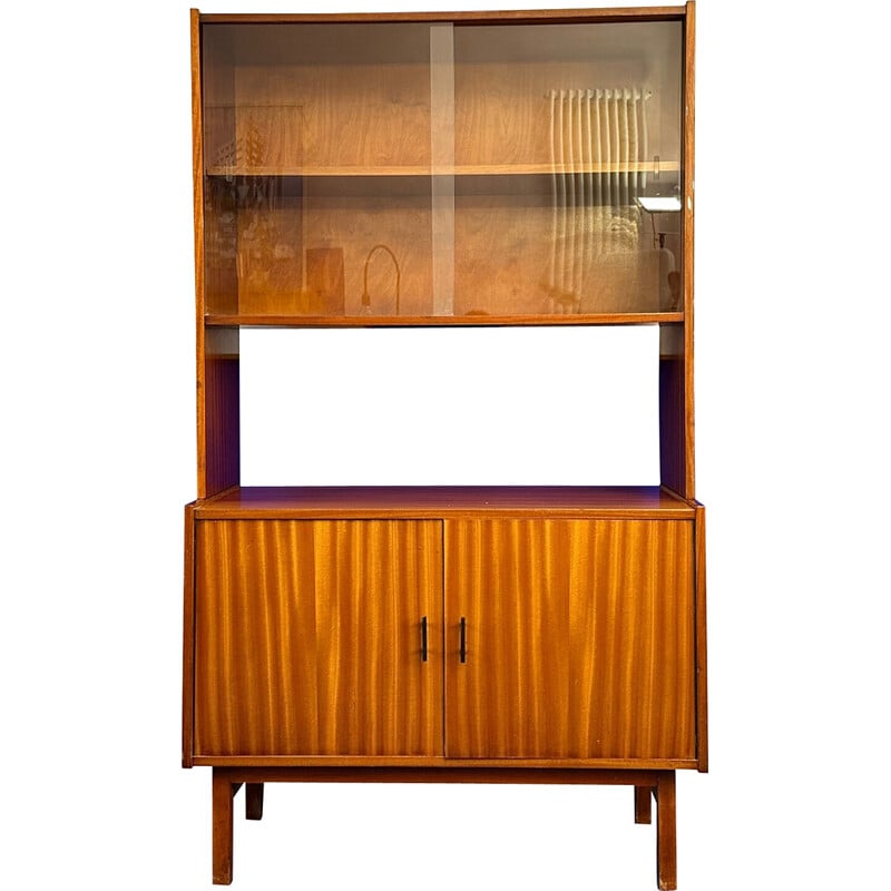 Meuble de rangement vintage avec vitrine, Pologne 1960