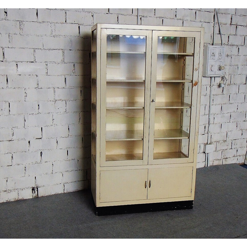 Vintage wood and glass display case, 1950