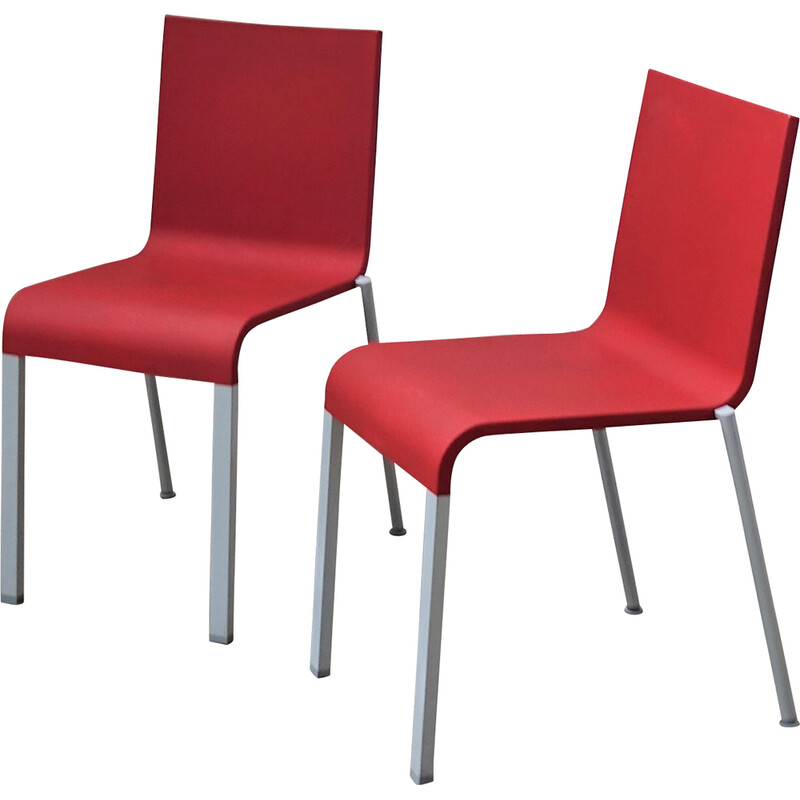 Set of 3 vintage chairs by Van Severen for Vitra