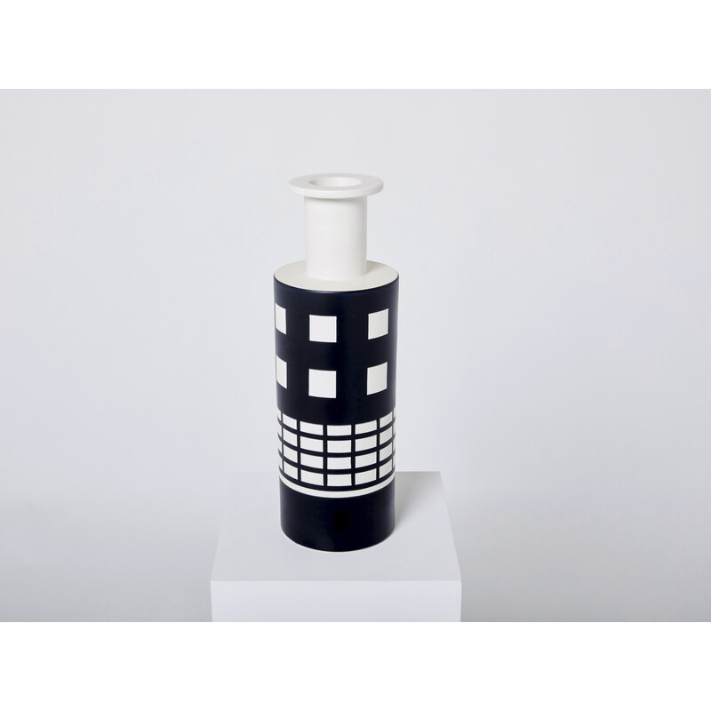 Vaso in ceramica vintage di Ettore Sottsass per Bitossi Montelupo, anni '80