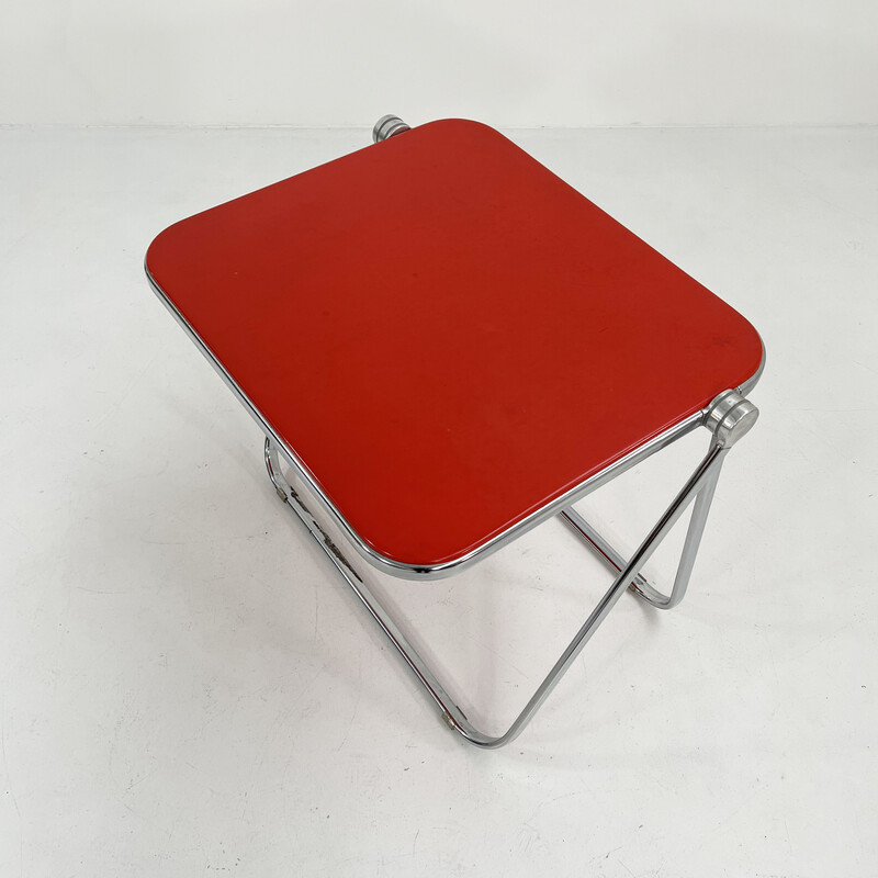 Vintage perspex e mesa dobrável de aço por Giancarlo Piretti para Anonima Castelli, 1970s