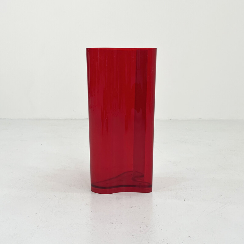 Vintage Nuvola umbrella stand in red lucite for Guzzini, 1990s