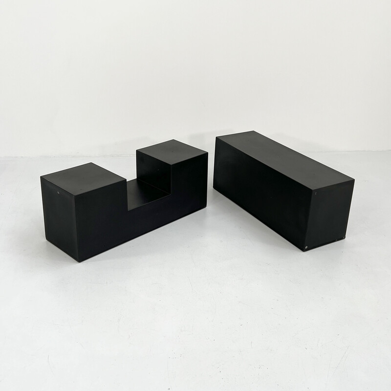Pair of vintage Gli scacchi coffee tables by Mario Bellini for C and B Italia, 1970s