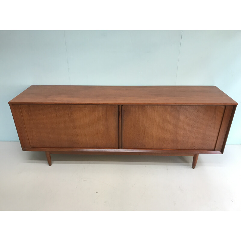 Tambour sliding door sideboard - 1960s