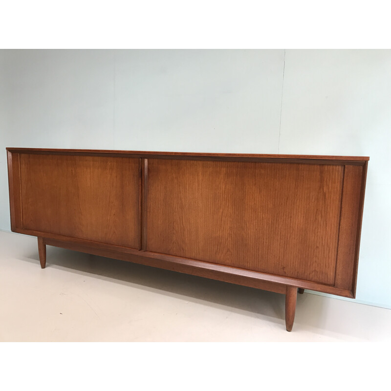 Tambour sliding door sideboard - 1960s