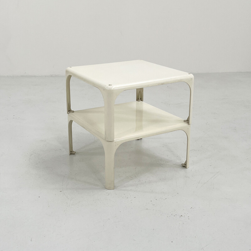 Pair of vintage white Demetrio 45 side tables by Vico Magistretti for Artemide, 1970s