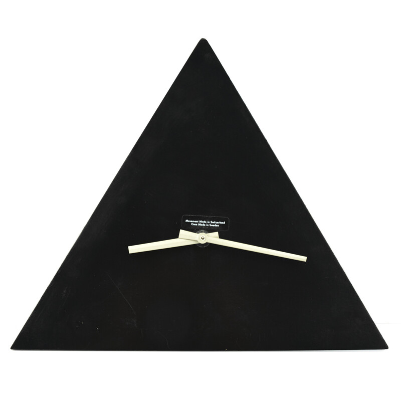 Vintage triangular wall clock by Scholer, Switzerland 1980s