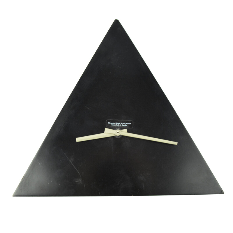 Vintage triangular wall clock by Scholer, Switzerland 1980s