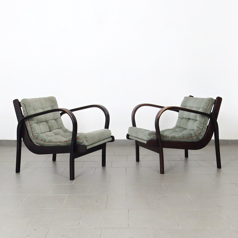 Paar vintage fauteuils van Karel Koželka voor Interier Praha