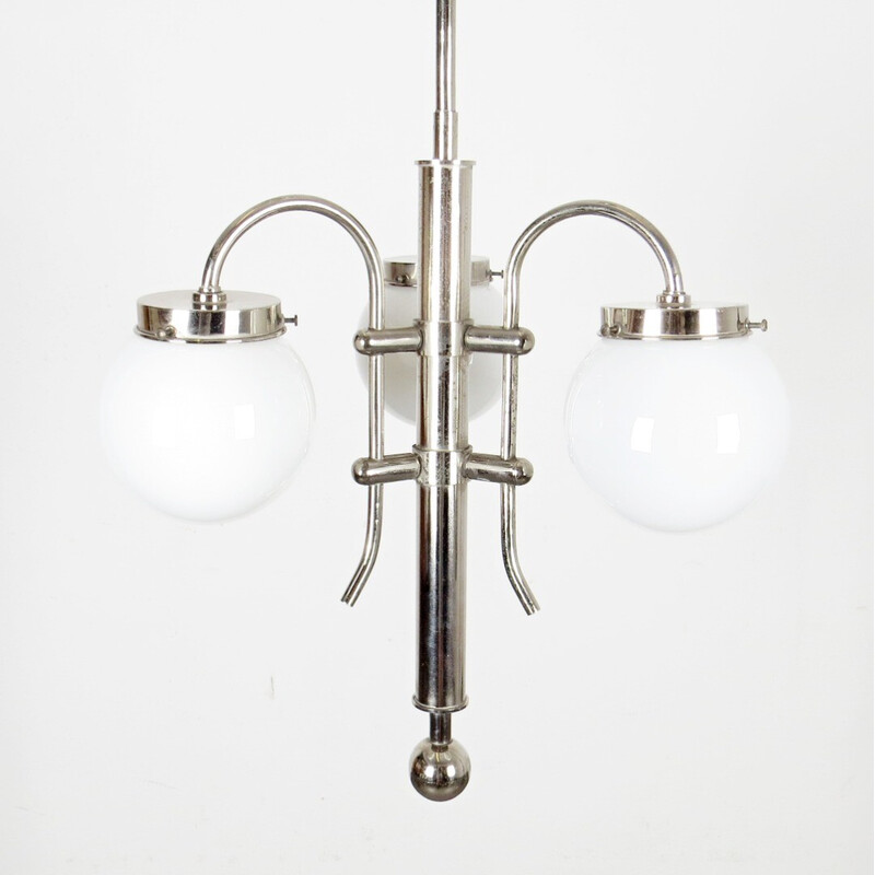 Candeeiro suspenso Vintage chrome bauhaus