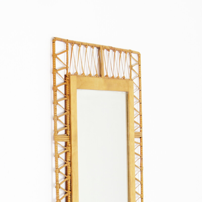 Vintage rattan mirror by Krásná jizba