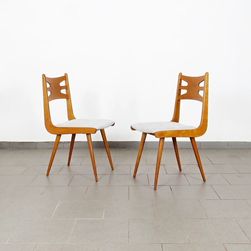 Pair of vintage dining chairs by Krásná Jizba