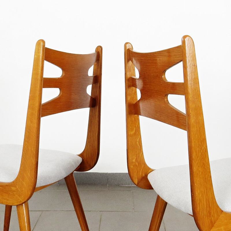 Pair of vintage dining chairs by Krásná Jizba