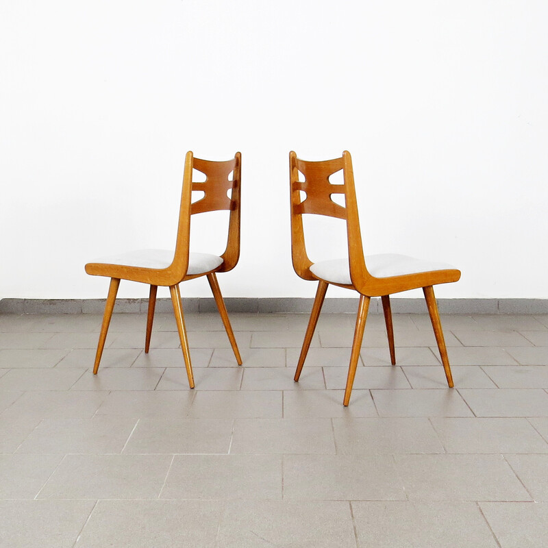 Pair of vintage dining chairs by Krásná Jizba