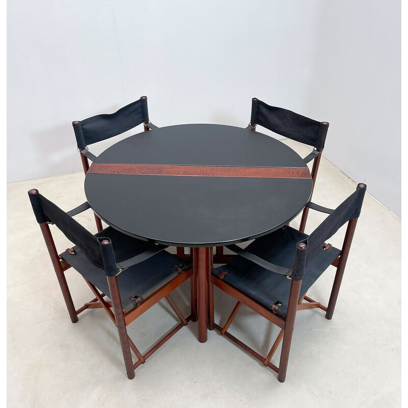 Mid-century folding dining set by Hyllinge Møble, Denmark 1970s