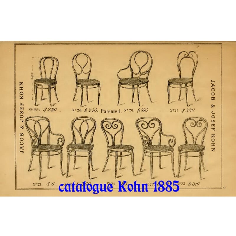 Set of 5 vintage chairs n 20 by Kohn