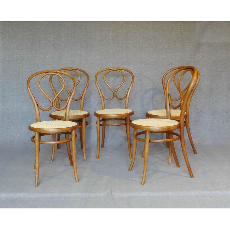 Set of 5 vintage chairs n 20 by Kohn