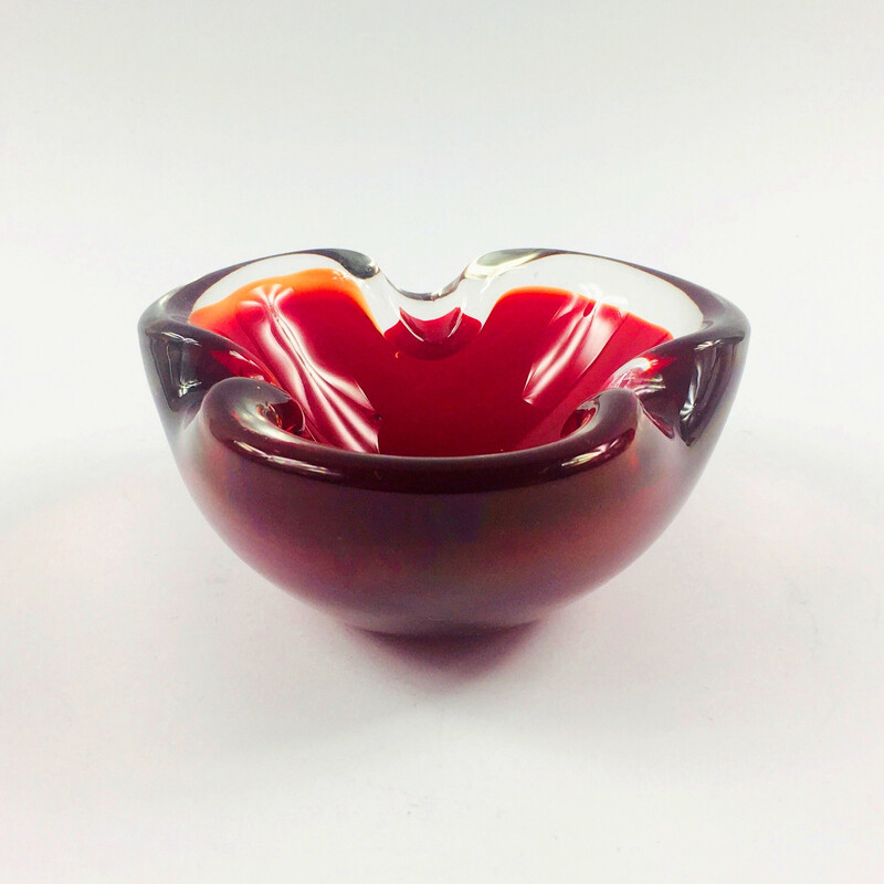 Mid-century Sommerso Murano glass bowl by Flavio Poli, Italy 1960s