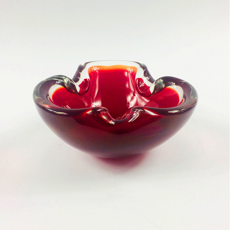 Mid-century Sommerso Murano glass bowl by Flavio Poli, Italy 1960s