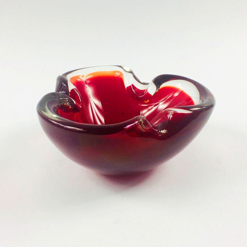 Mid-century Sommerso Murano glass bowl by Flavio Poli, Italy 1960s