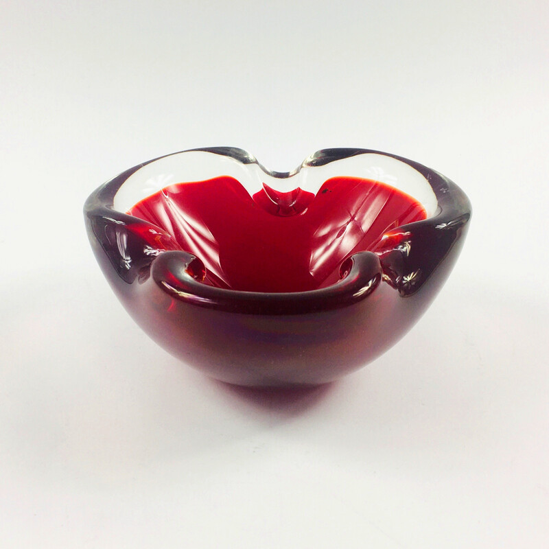 Mid-century Sommerso Murano glass bowl by Flavio Poli, Italy 1960s