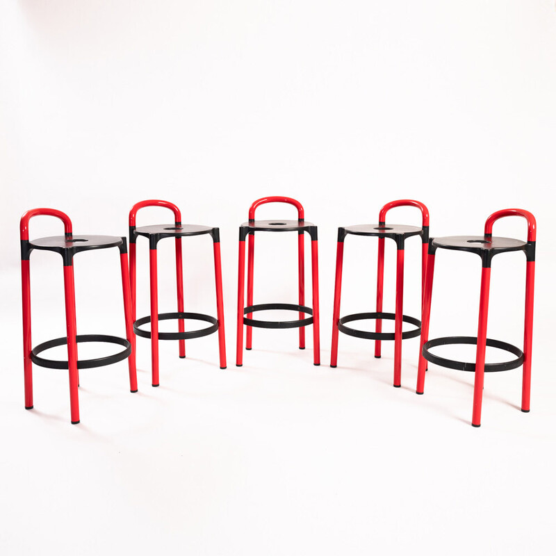 Set of 6 Italian vintage bar stools by Anna Castelli Ferrieri for Kartell, 1979