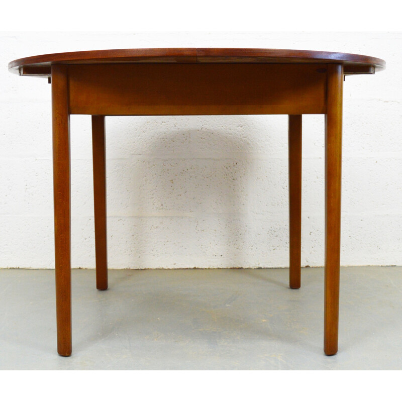 Mid century Circular Compact Teak Extendable Table - 1960s