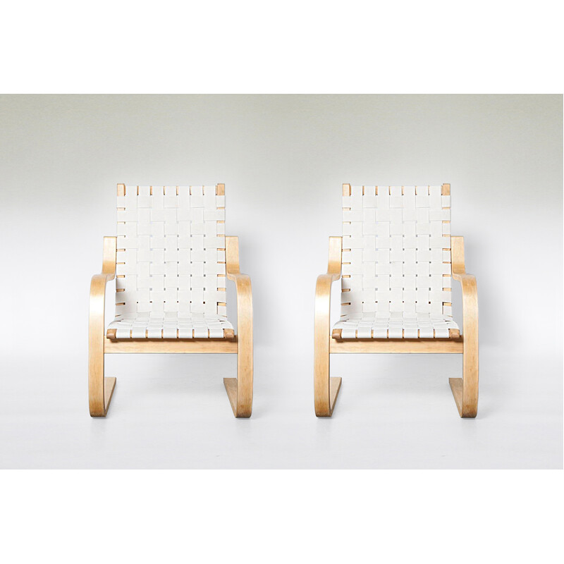 Paire de fauteuils vintage 406 par Alvar Aalto pour Artek, 1950