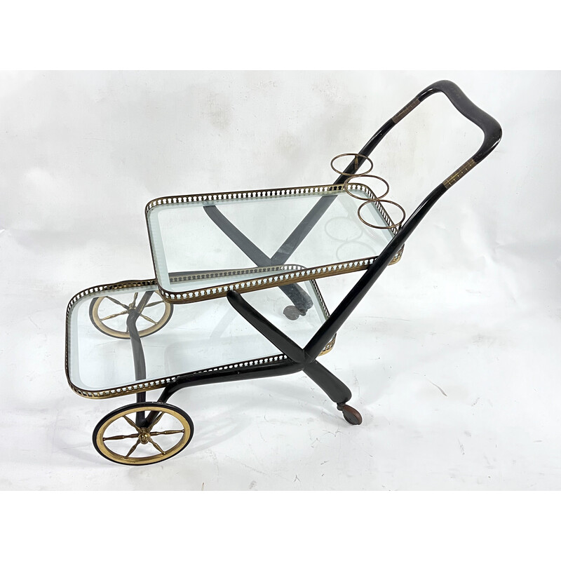 Mid-century serving bar trolley by Cesare Lacca, Italy 1950s