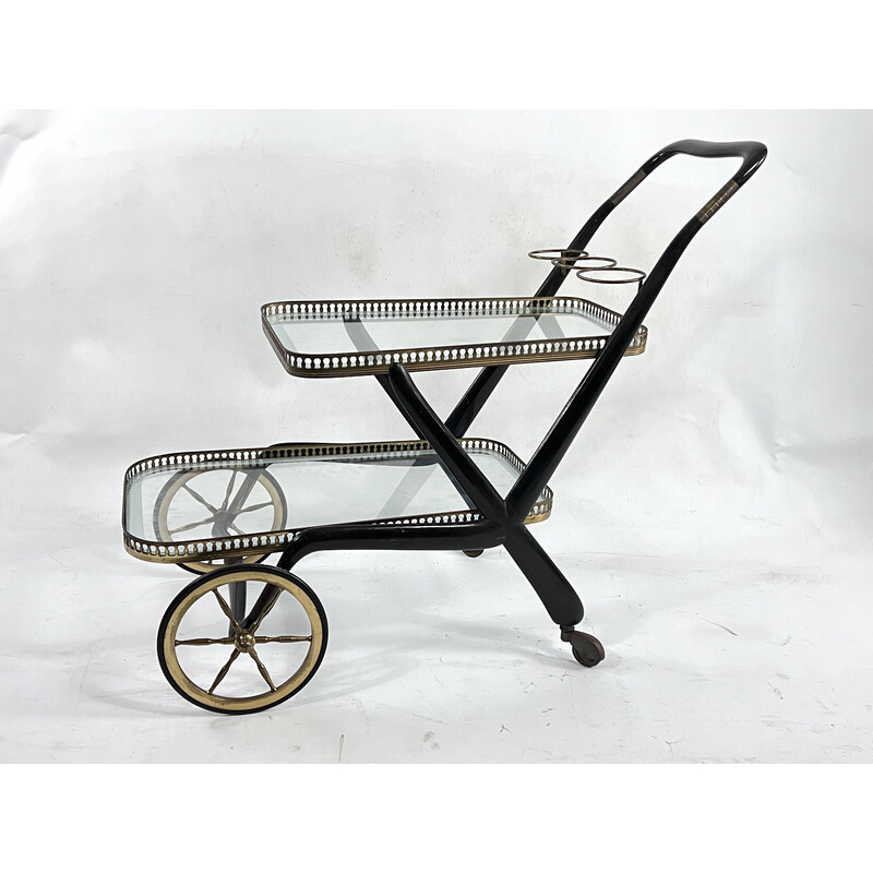 Mid-century serving bar trolley by Cesare Lacca, Italy 1950s