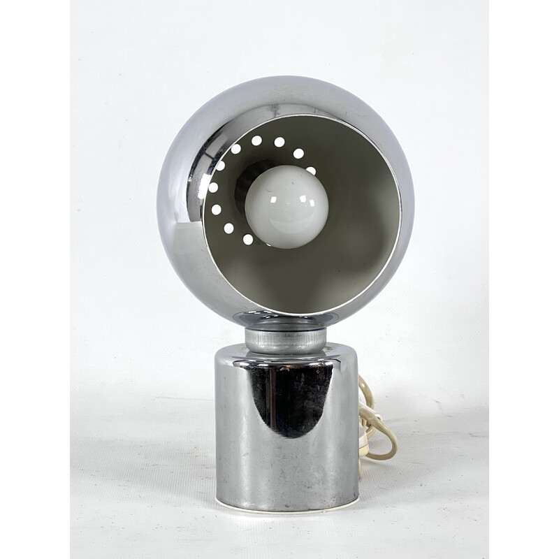 Lampe de table italienne Space Age vintage en chrome par Reggiani