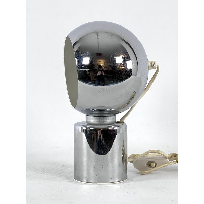 Lampe de table italienne Space Age vintage en chrome par Reggiani